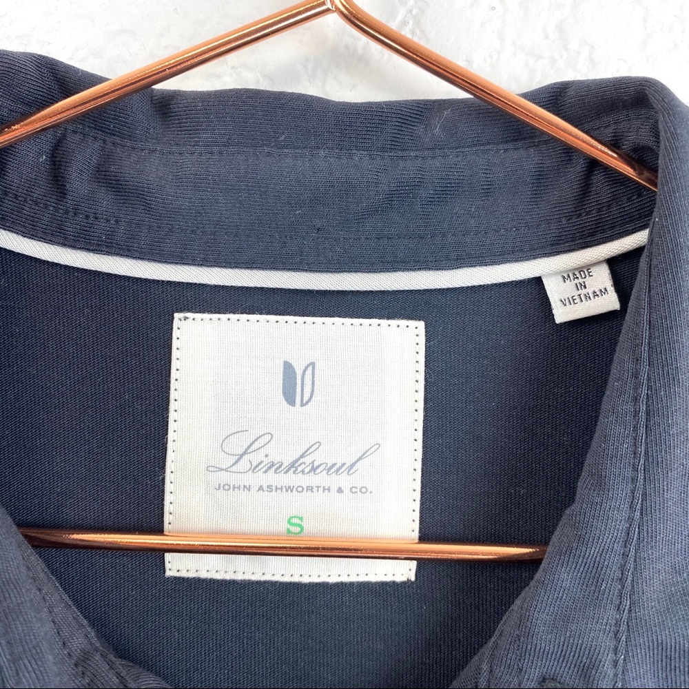 Linksoul Black Long Sleeve Polo Roll Up Sleeves S - Picture 6 of 7